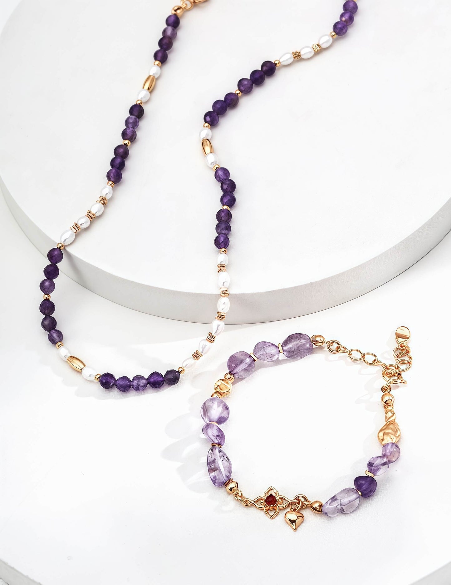 S925 Sterling Silver Bracelet with Amethyst and Red Agate