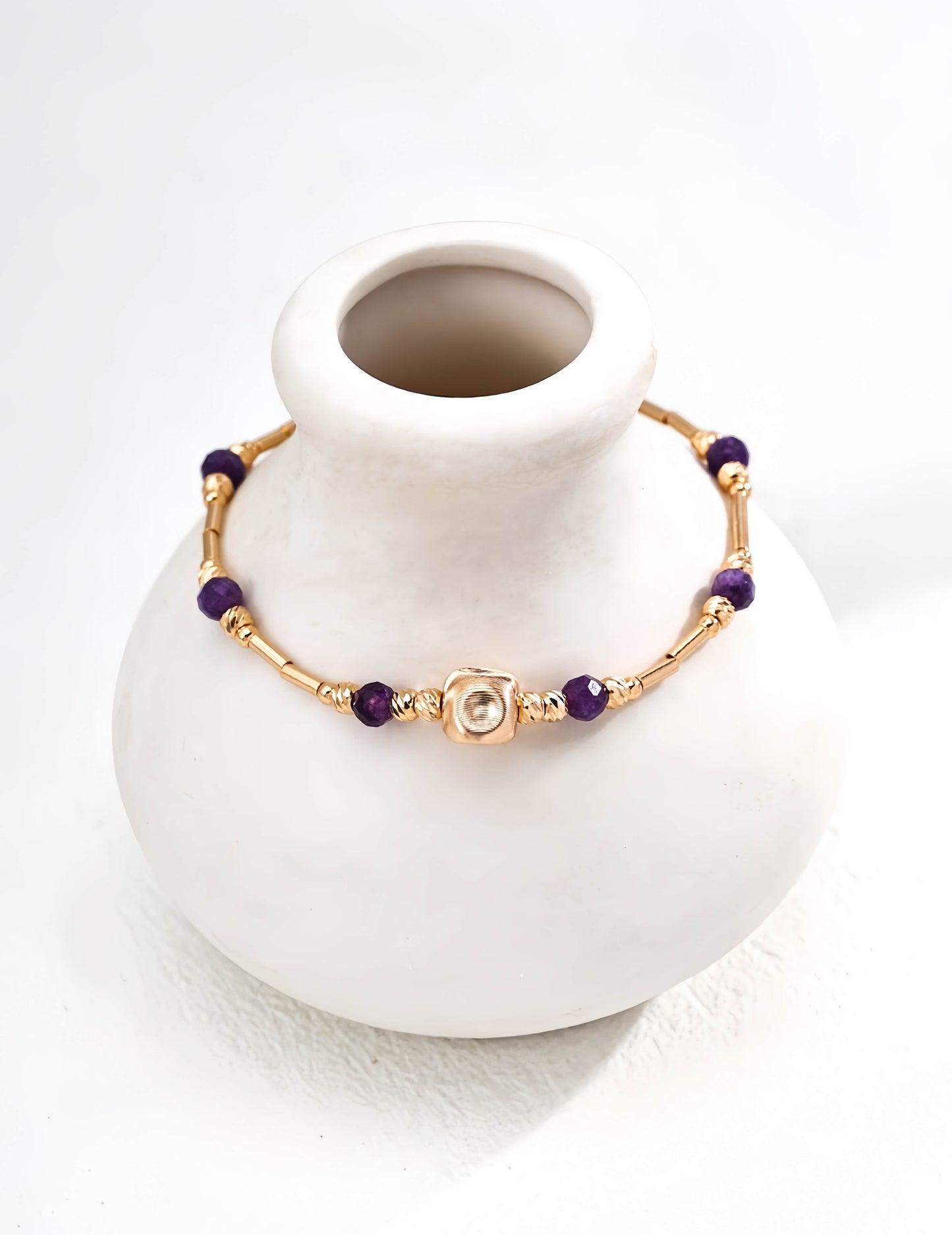 Elegant S925 Silver Amethyst Bracelet – Vintage Style, Attracts Wealth