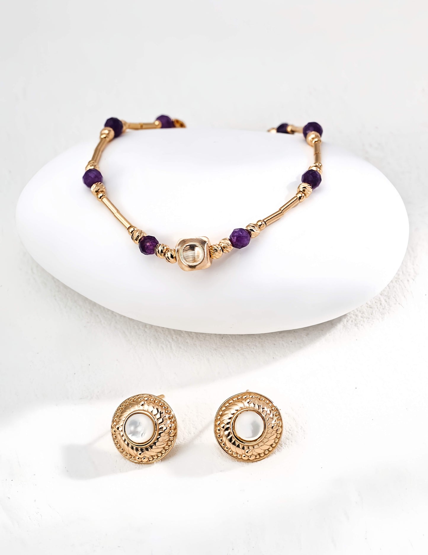 Elegant S925 Silver Amethyst Bracelet – Vintage Style, Attracts Wealth