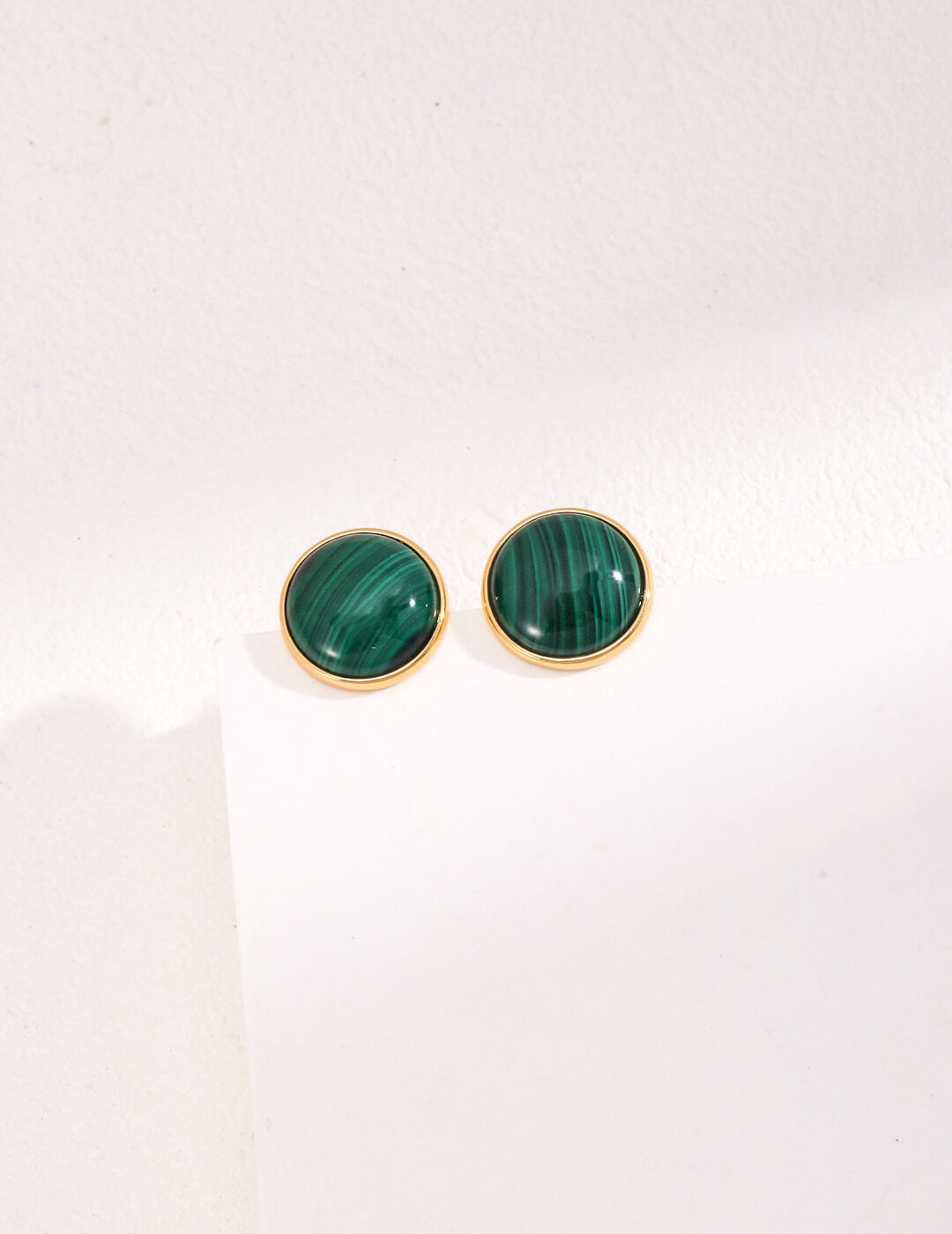 Minimalist & Elegant Malachite Stud Earrings
