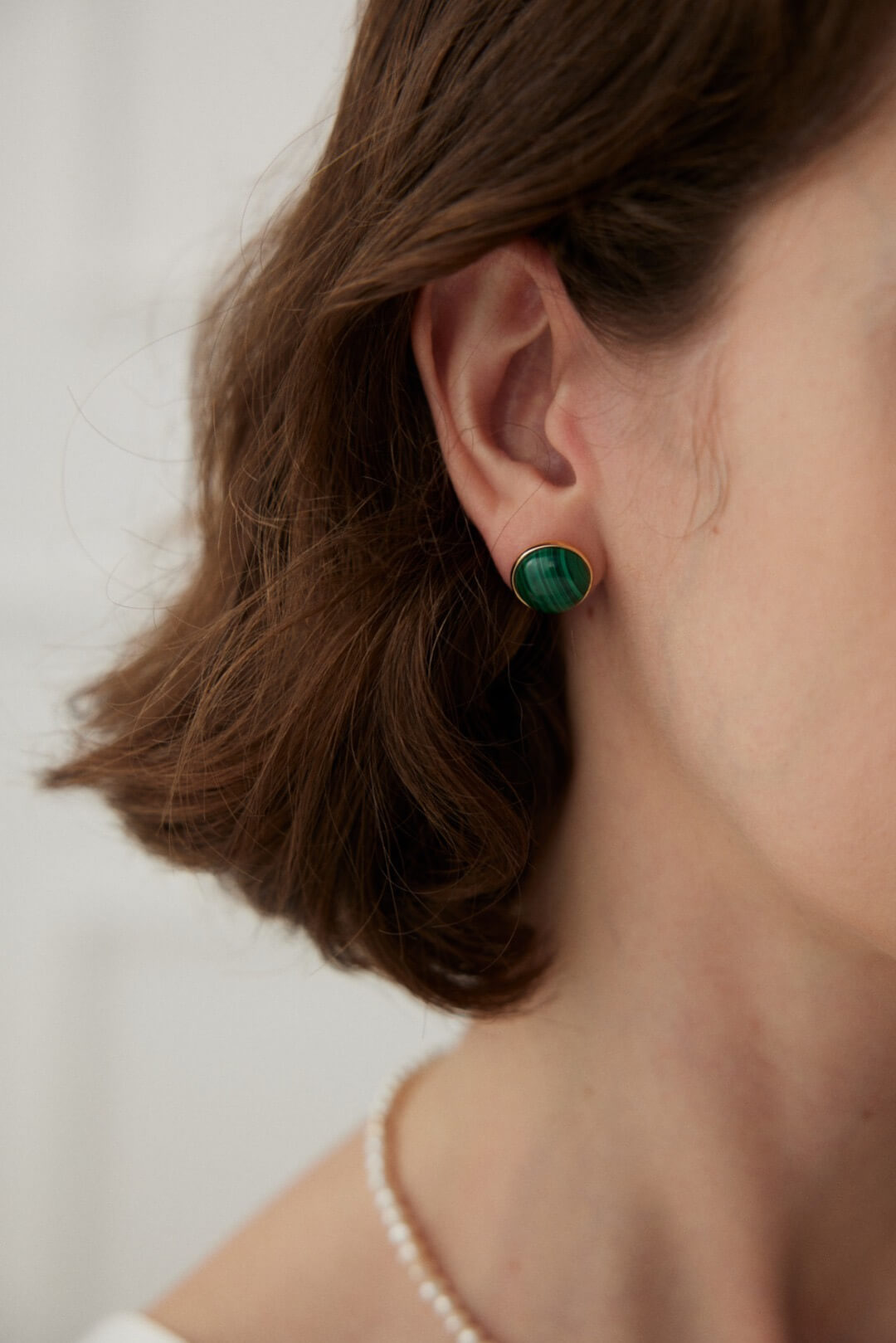 Minimalist & Elegant Malachite Stud Earrings