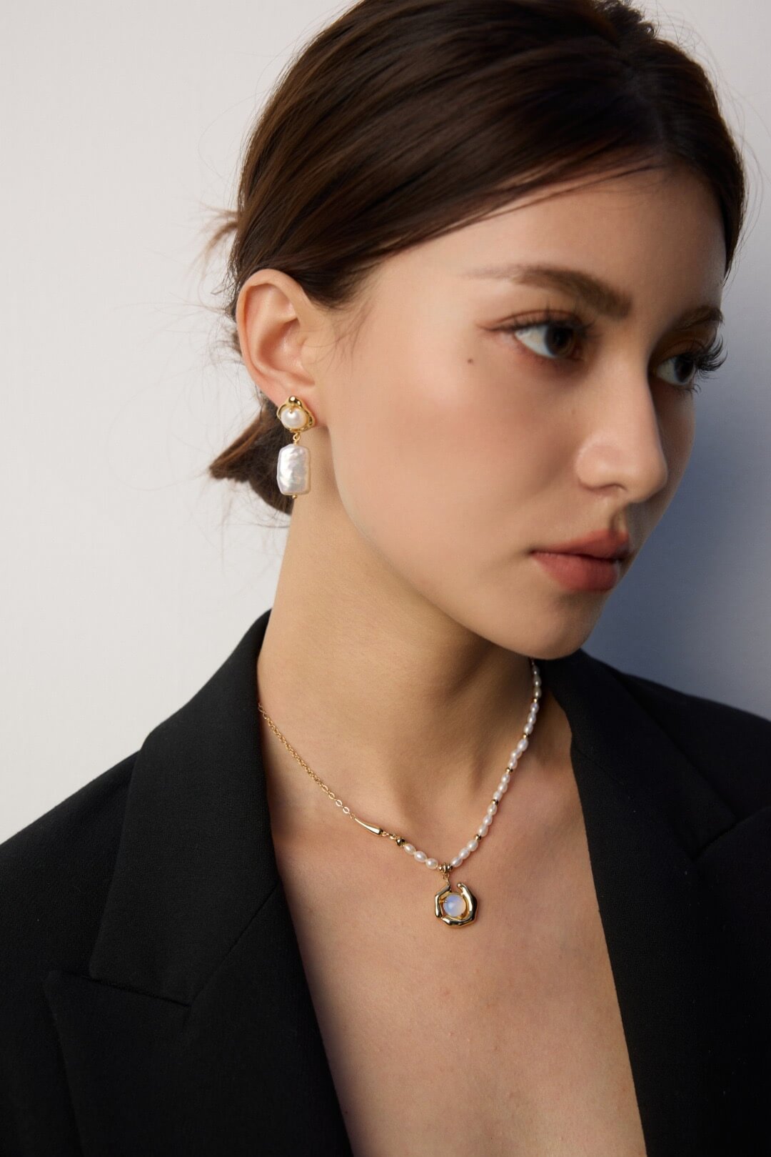S925 Silver 18K Gold Plated Opal Necklace