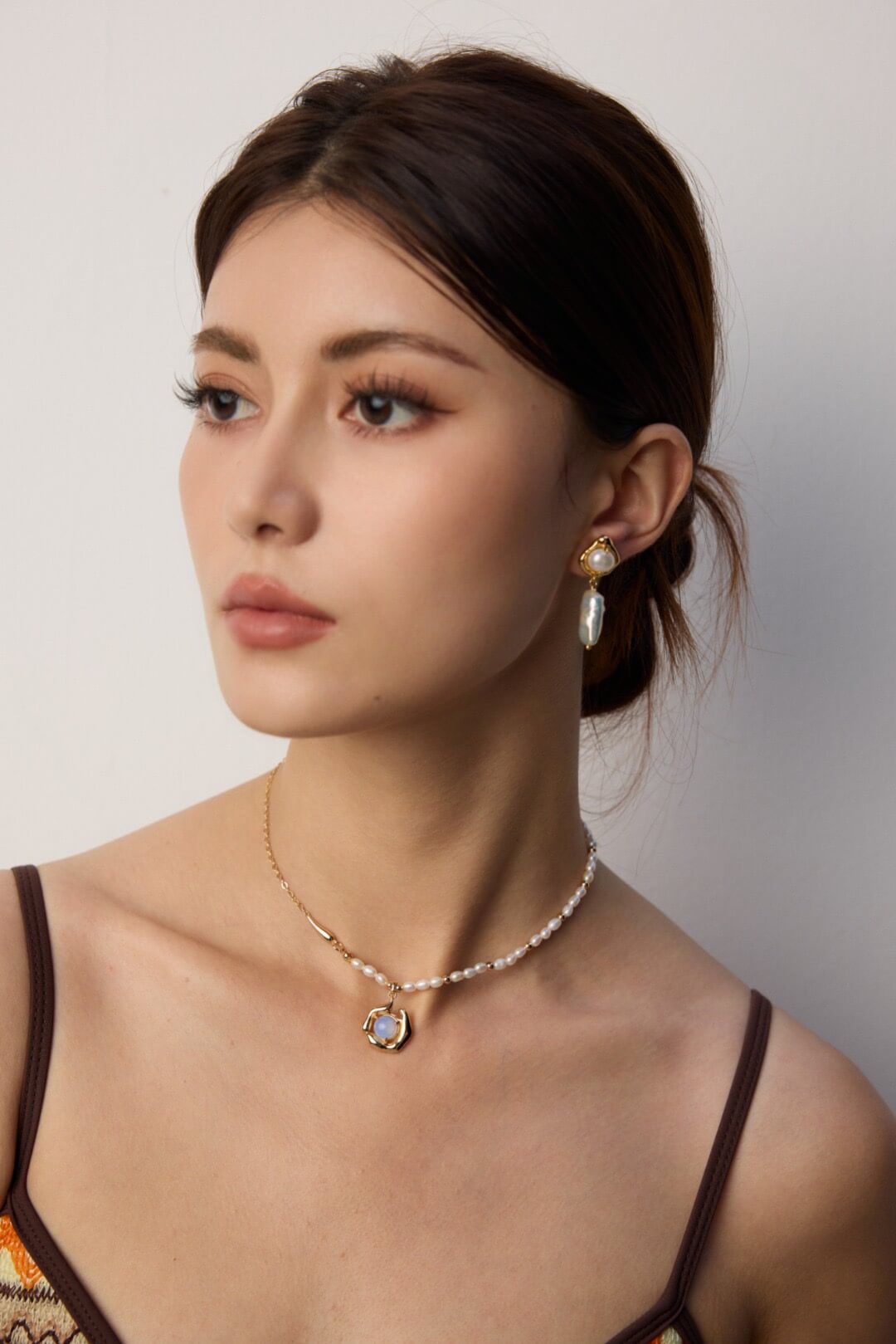 S925 Silver 18K Gold Plated Opal Necklace