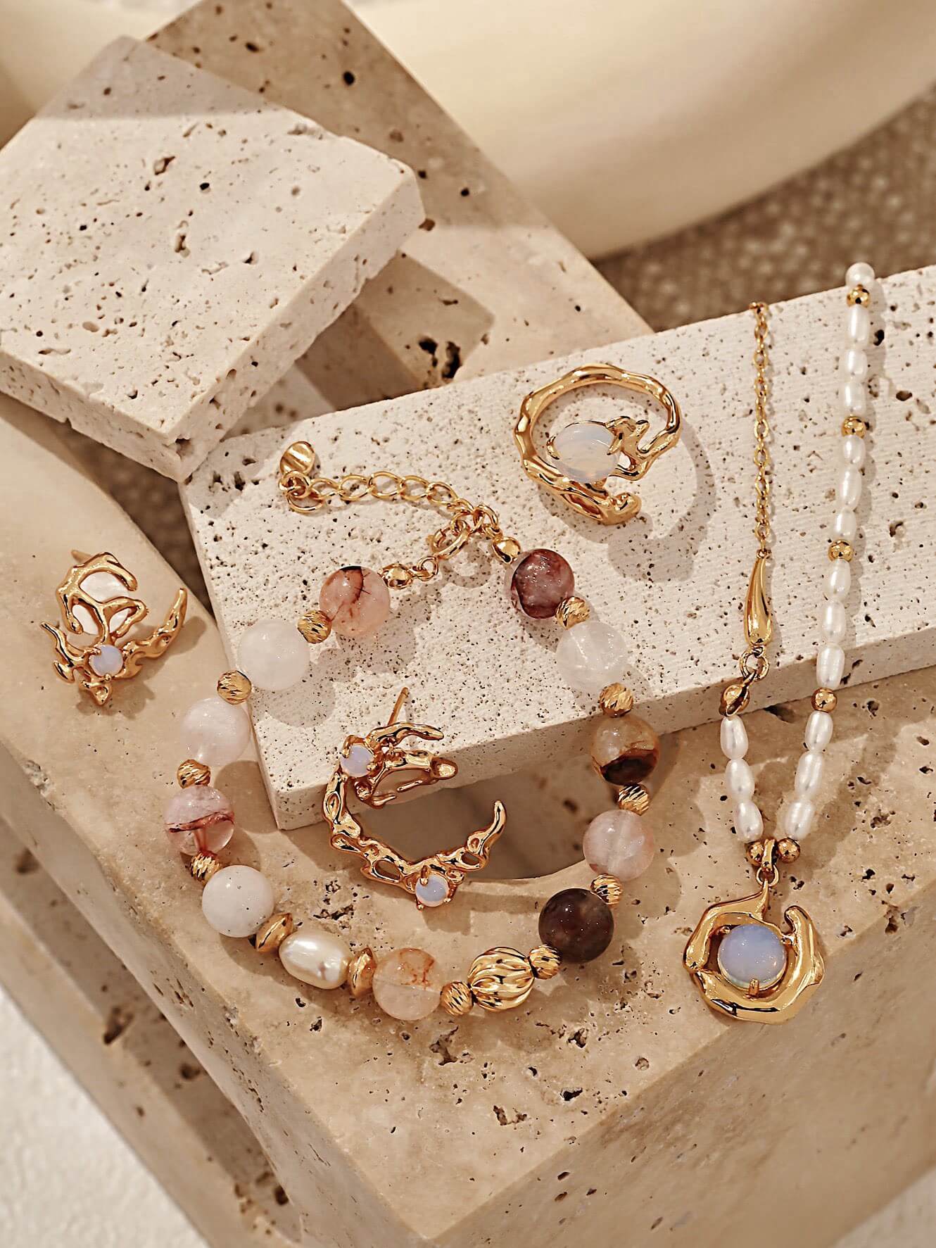 S925 Silver 18K Gold Plated Opal Necklace