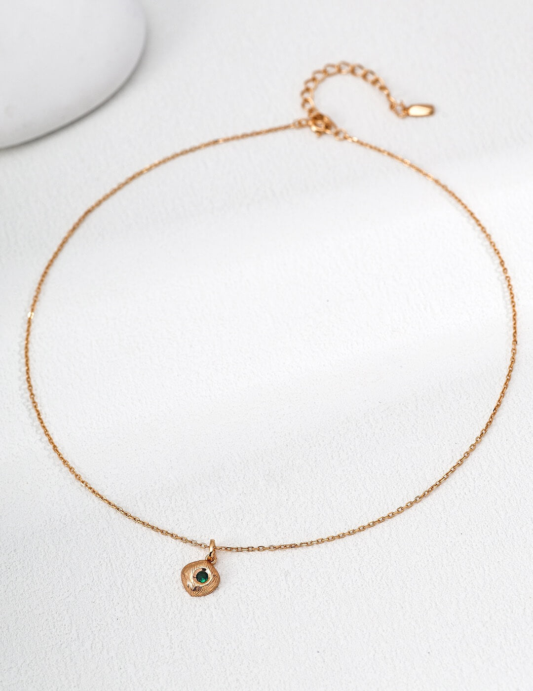 Vintage Matte Green Zircon Pendant Necklace