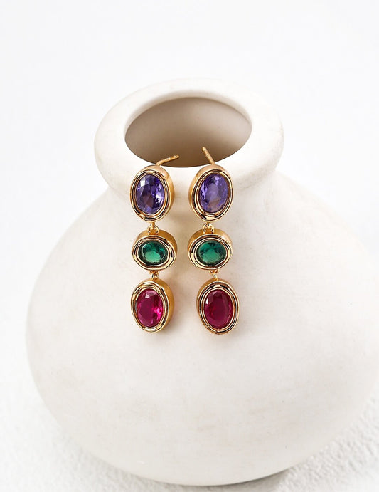 Fashion Colorful Zircon Earrings