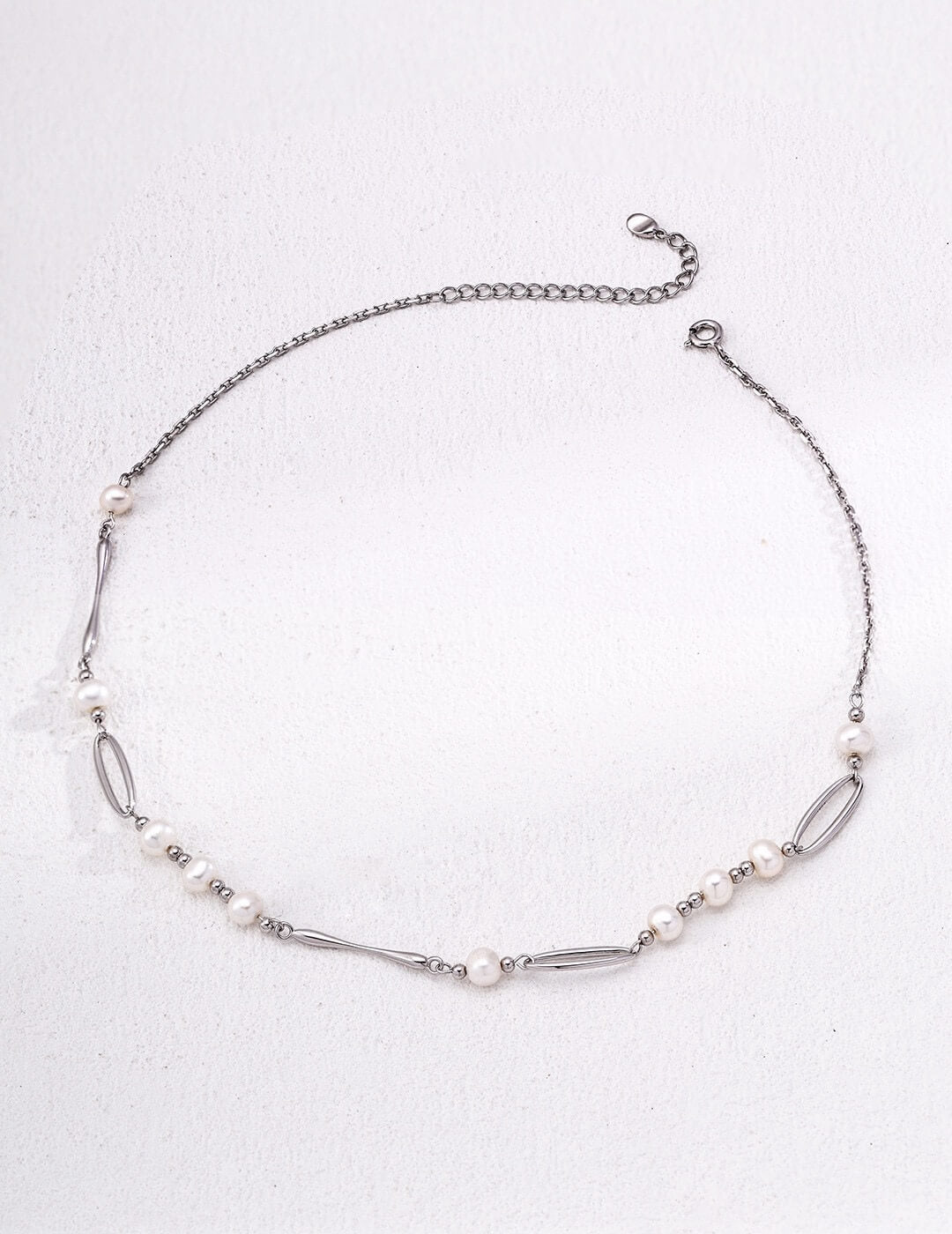 Minimalist Natural Pearl Necklace, Gold-Plated S925 Silver