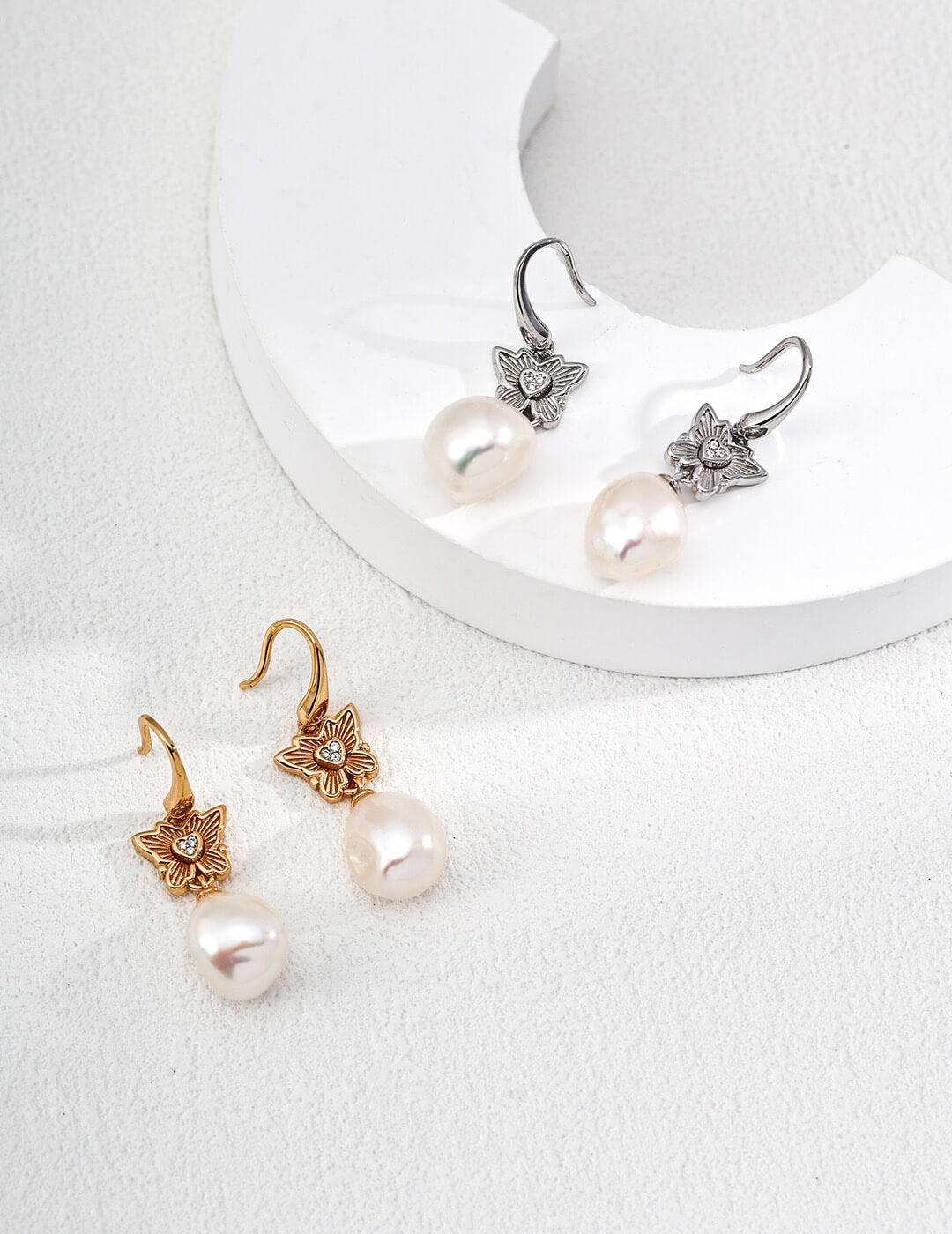 Timeless Pearl Earrings, Gold-Plated Sterling Silver