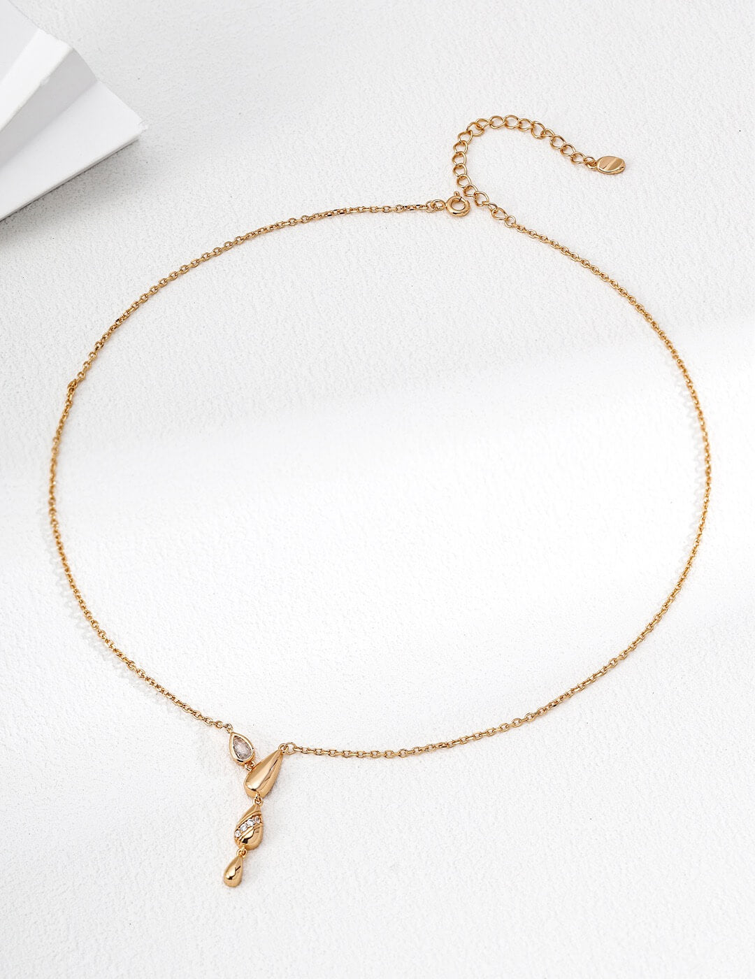 Minimalist Zircon Necklace, 18K Gold Vermeil