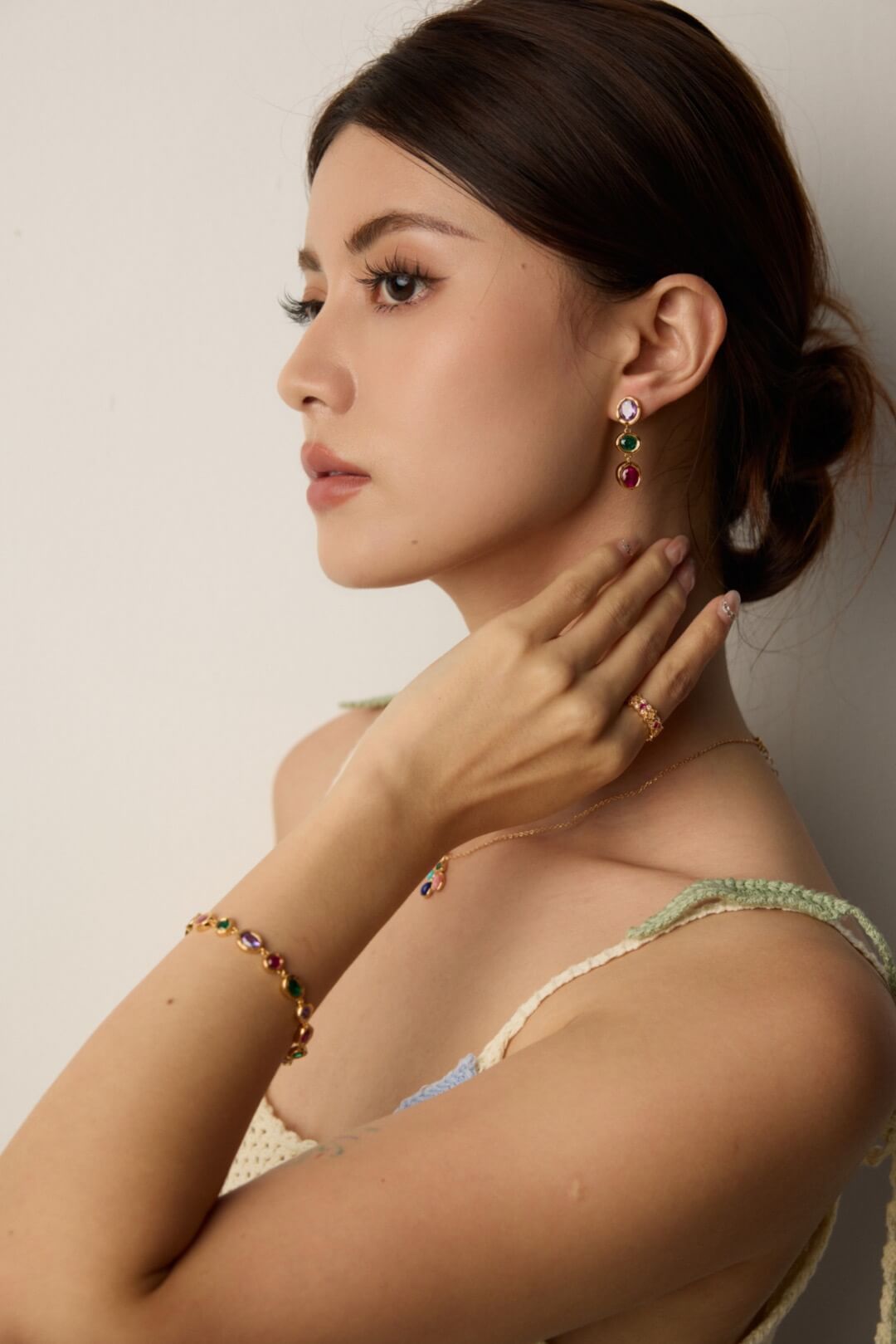 Zircon Vintage Ring in Gold-Plated Sterling Silver