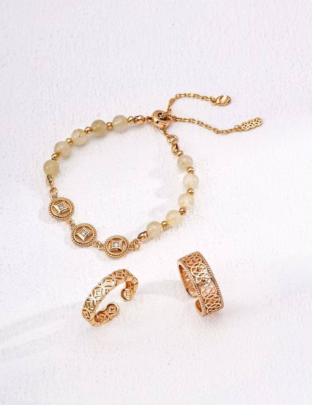 Fortune Series Ring, Gold-Plated S925 Silver