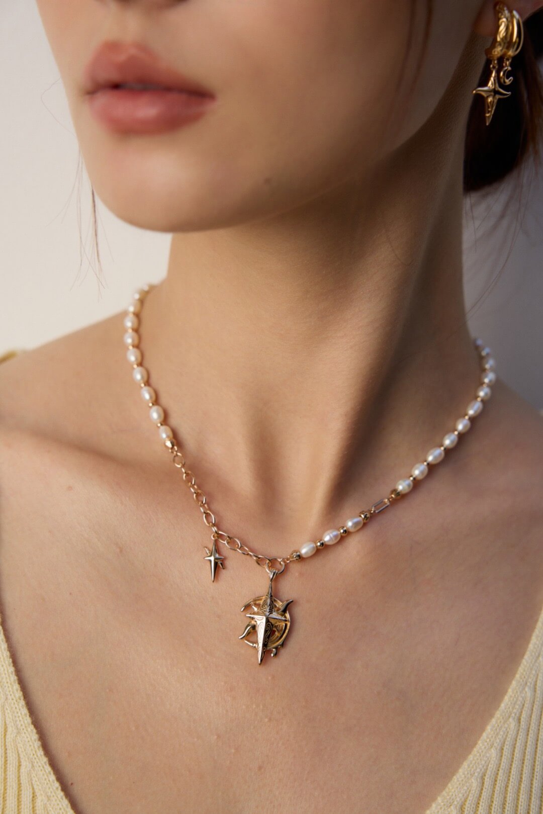 Vintage Pearl Necklace | Gold-Plated S925 Silver