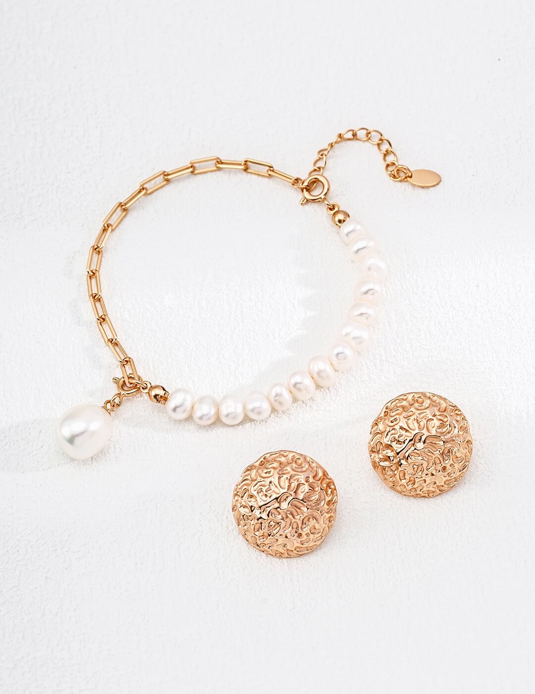 Vintage Textured Earrings | Gold-Plated S925 Silver