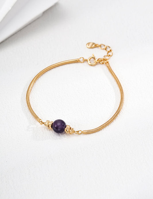 Amethyst Bracelet in Gold-Plated Sterling Silver