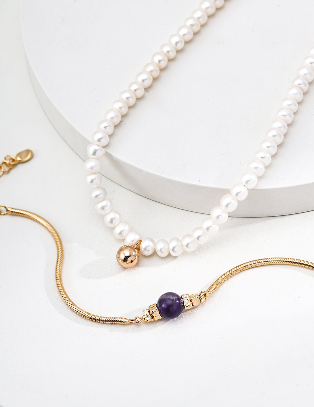 Amethyst Bracelet in Gold-Plated Sterling Silver