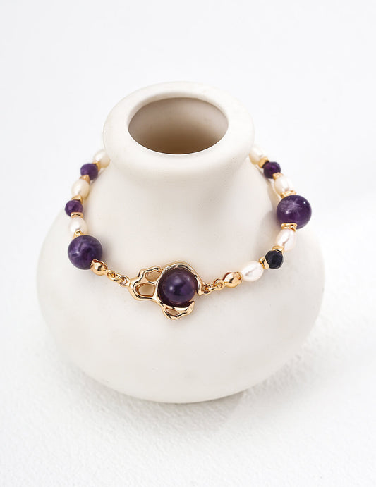 Amethyst Bracelet in Gold-Plated Sterling Silver