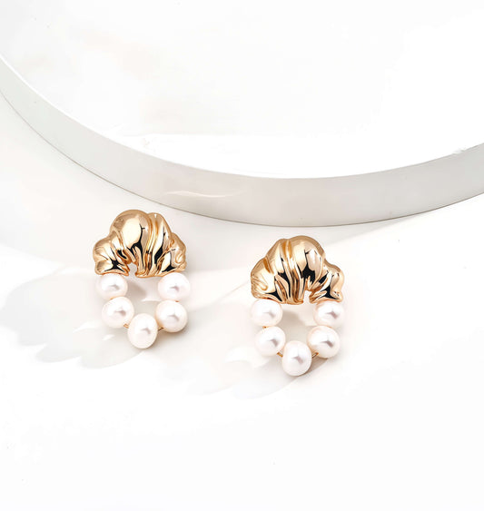 S925 Sterling Silver Vintage Pearl Earrings and Necklace Set