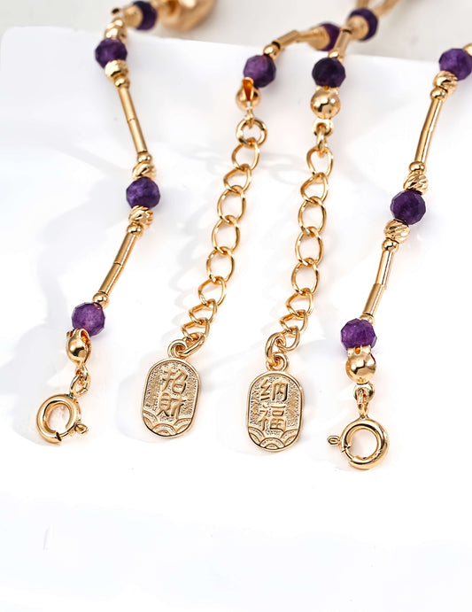 Elegant S925 Silver Amethyst Bracelet – Vintage Style, Attracts Wealth