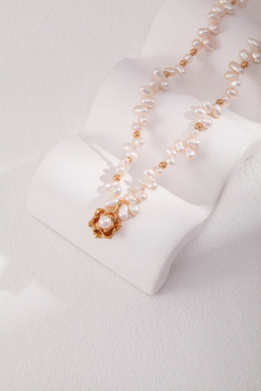 Vintage Camellia Pearl Pendant | Best Seller
