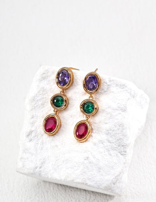 Fashion Colorful Zircon Earrings