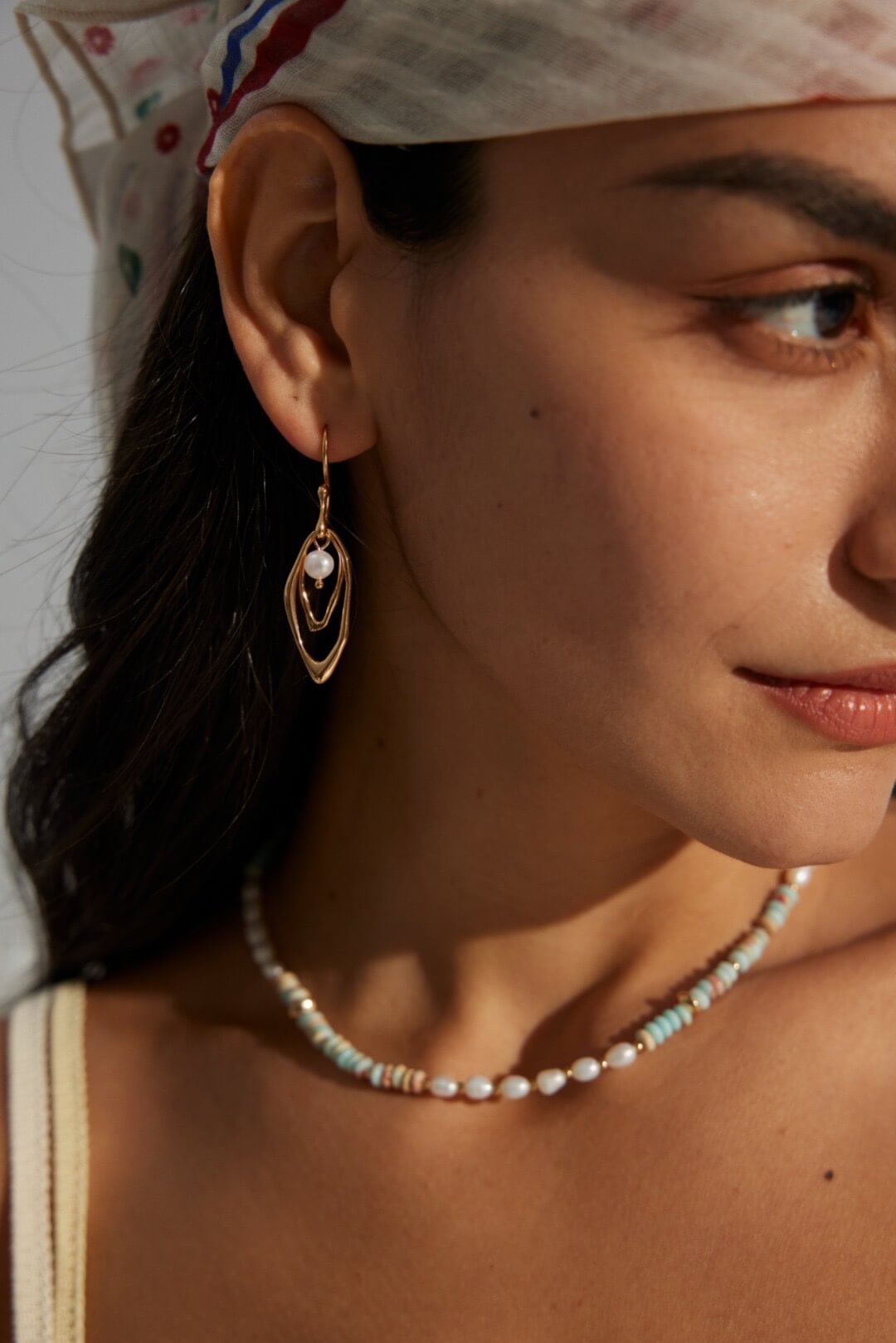 Minimalist Earrings with Natural Pearls, S925 Gold-Plated