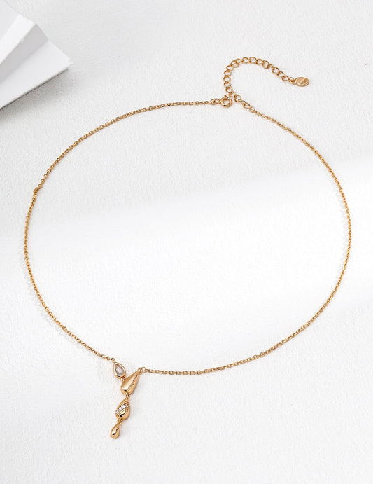 Minimalist Zircon Necklace, 18K Gold Vermeil
