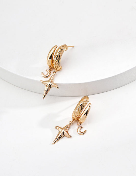 Vintage Gold-Plated S925 Silver Earrings
