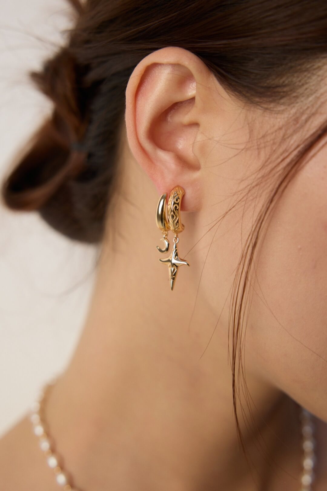 Vintage Gold-Plated S925 Silver Earrings