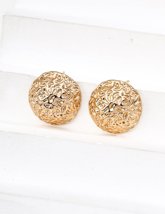 Vintage Textured Earrings | Gold-Plated S925 Silver