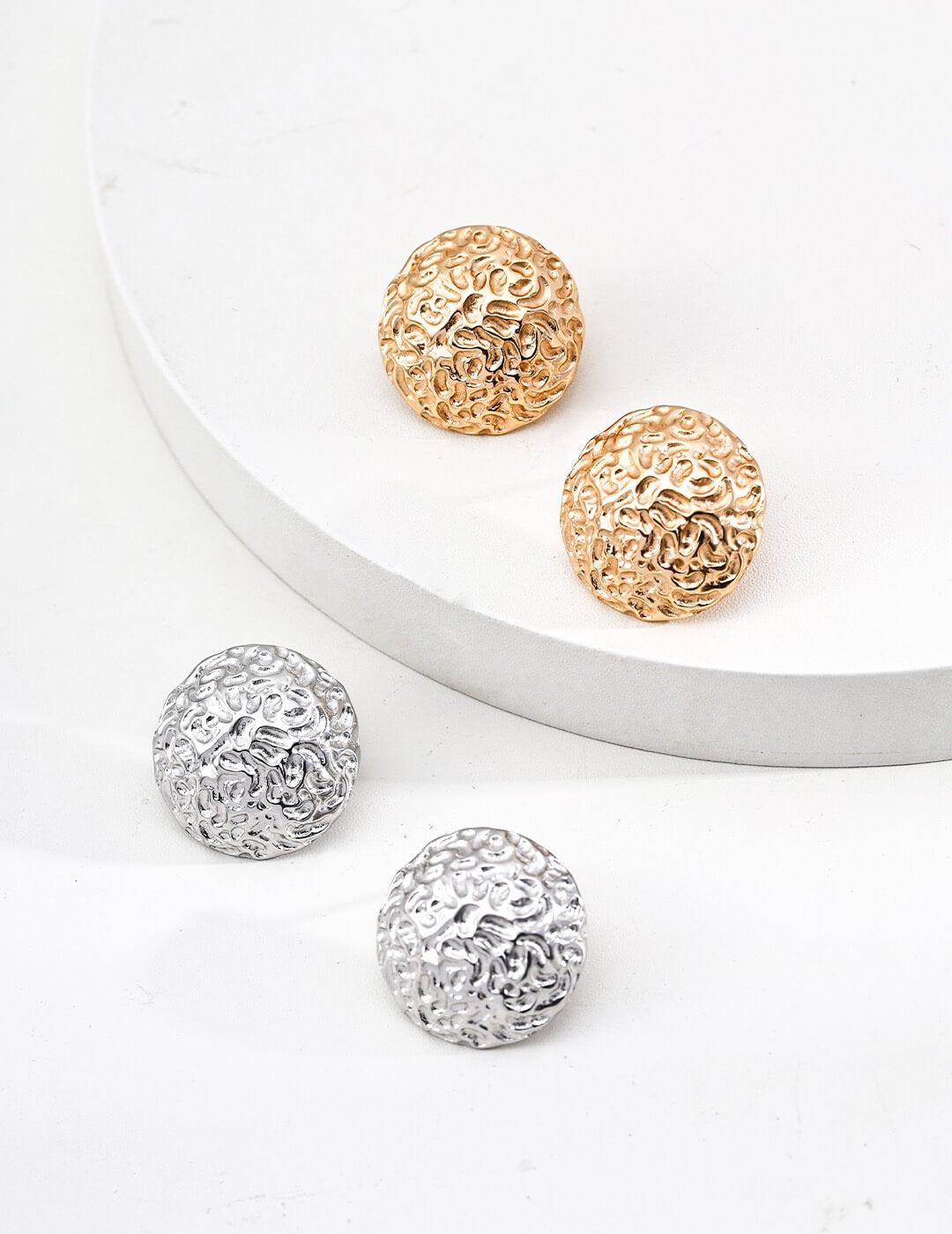 Vintage Textured Earrings | Gold-Plated S925 Silver