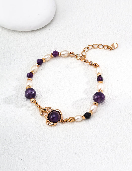 Amethyst Bracelet in Gold-Plated Sterling Silver